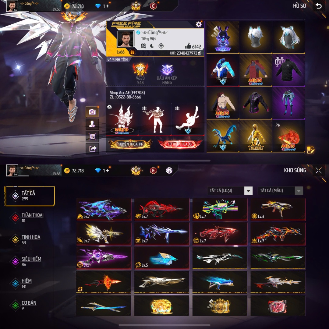 Tài khoản Free Fire 5M 10M #FF1708