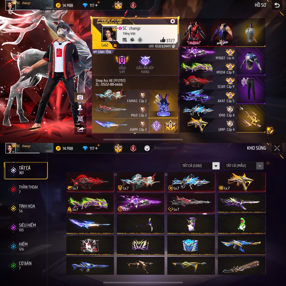 Tài khoản Free Fire 5M 10M #FF2151