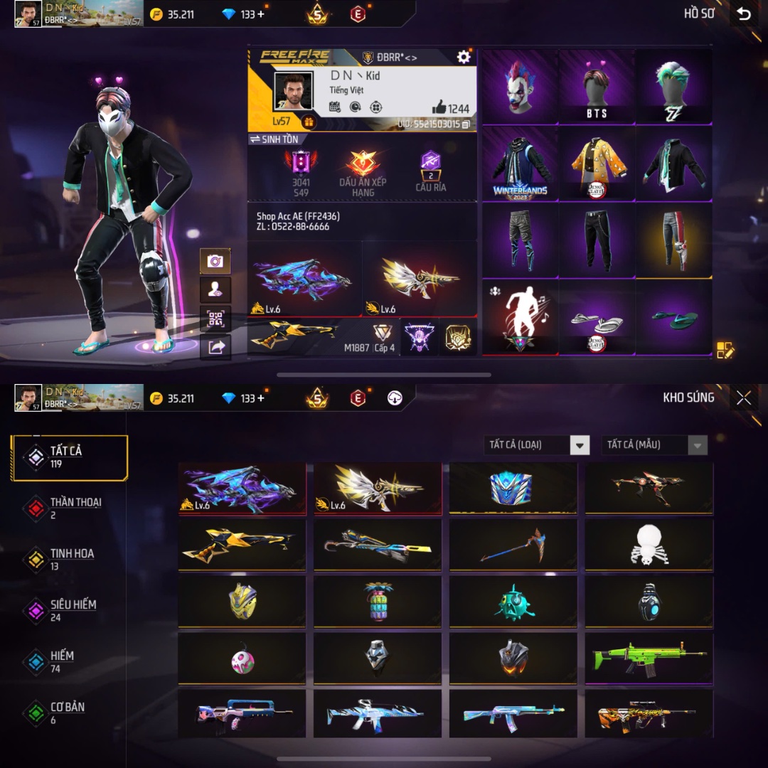 Tài khoản Free Fire 1M 2M #FF2436